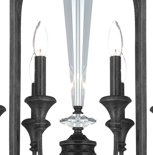 Boulevard 6 Light 21" Foyer in Mocha Bronze Silver Wash