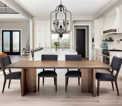 Boulevard 6 Light 21" Foyer in Mocha Bronze Silver Wash