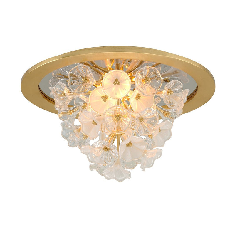 Jasmine 3-Light Flush Mount in Gold Leaf