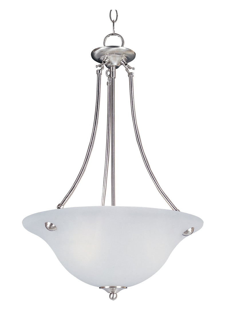 Malaga 3 Light Inverted Bowl Pendant in Satin Nickel