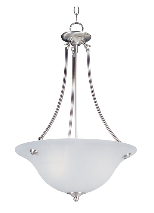 Malaga 3 Light Inverted Bowl Pendant in Satin Nickel