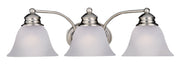 Malaga 3 Light Bath Vanity in Satin Nickel