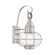 Newburyport Medium Outdoor Wall Lantern in Brushed Nickel