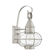 Newburyport Medium Outdoor Wall Lantern in Brushed Nickel