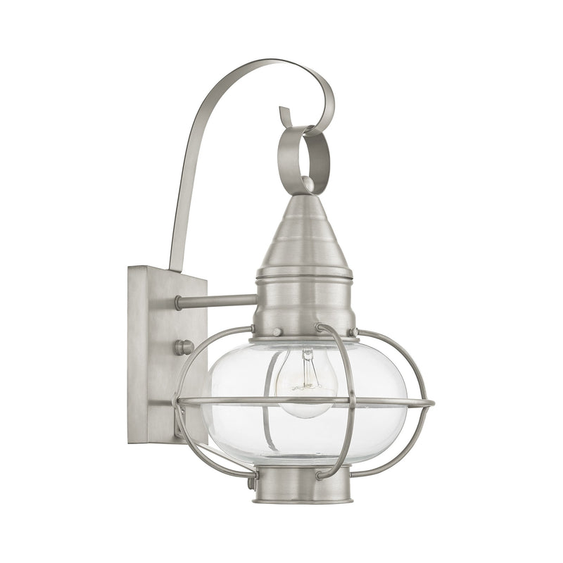 Newburyport Medium Outdoor Wall Lantern in Brushed Nickel
