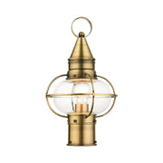 Newburyport Medium Outdoor Post Light in Antique Brass