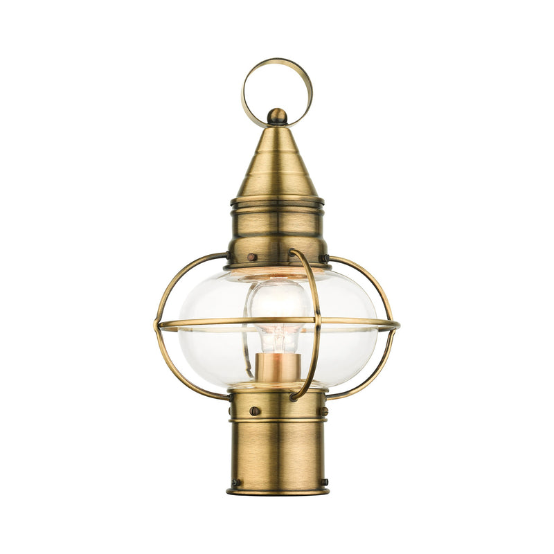 Newburyport Medium Outdoor Post Light in Antique Brass