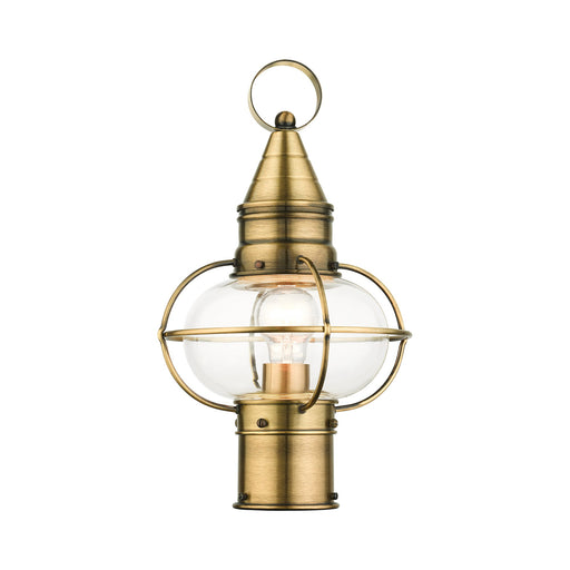 Newburyport Medium Outdoor Post Light in Antique Brass