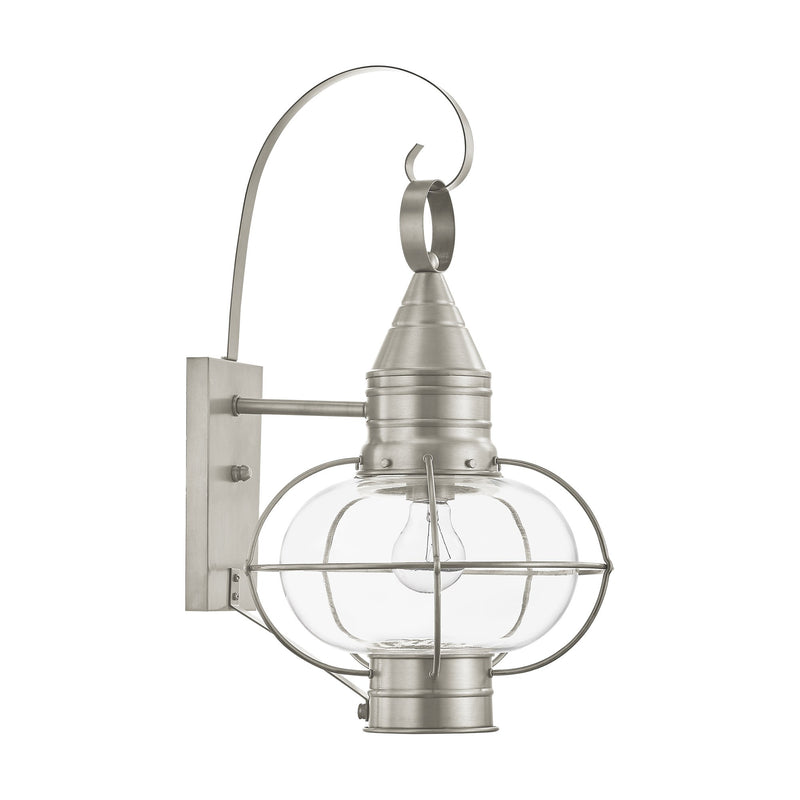 Newburyport Large Outdoor Wall Lantern in Brushed Nickel