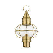 Newburyport Large Outdoor Post Light in Antique Brass