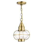 Newburyport Medium Outdoor Pendant Lantern in Antique Brass