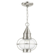 Newburyport Medium Outdoor Pendant Lantern in Brushed Nickel