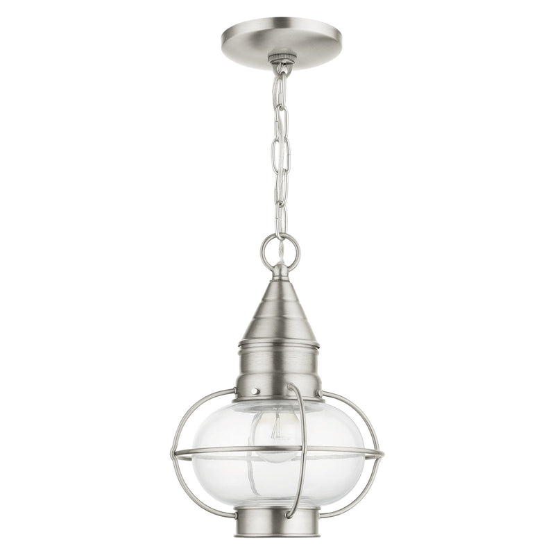 Newburyport Medium Outdoor Pendant Lantern in Brushed Nickel