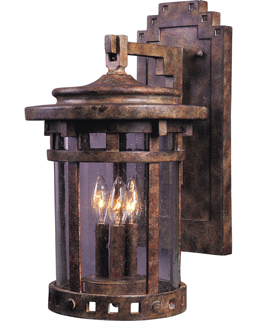 Santa Barbara VX Three Light Outdoor Wall Lantern in Sienna