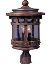 Santa Barbara VX 3-LT Outdoor Pole Lantern in Sienna - Lamps Expo