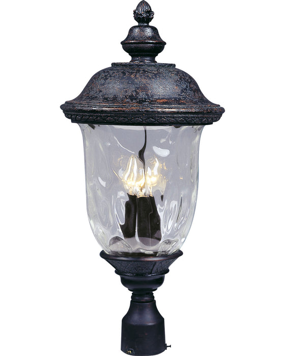 Carriage House VX Three Light Outdoor Pole/Post Lantern in Oriental Bronze