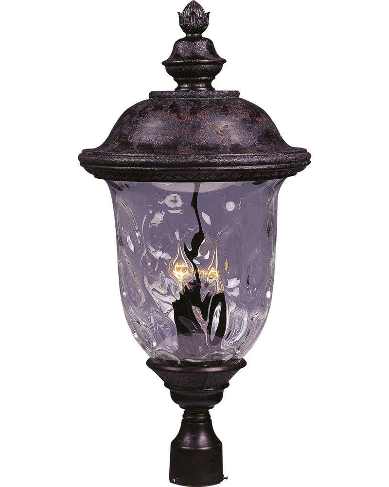 Carriage House VX Three Light Outdoor Pole/Post Lantern in Oriental Bronze