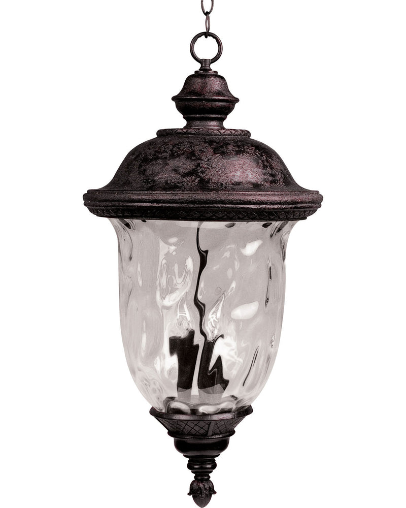 Carriage House VX Three Light Outdoor Hanging Lantern in Oriental Bronze