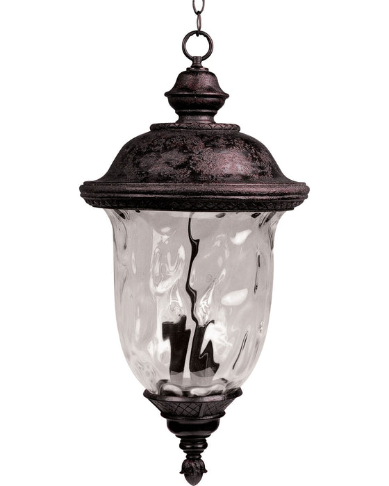 Carriage House VX Three Light Outdoor Hanging Lantern in Oriental Bronze