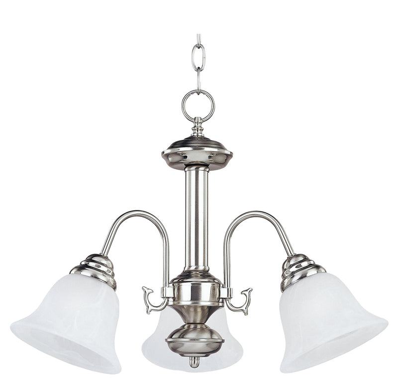 Malaga 3 Light Chandelier in Satin Nickel