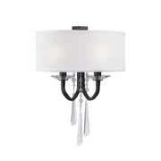 Barcelona 2-Light 16.5" Wall Sconce with Linen Shade 270K02OX in Brass Kisser