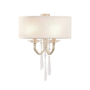 Barcelona 2-Light 15" Wall Sconce with Linen Shade in Transcend Silver
