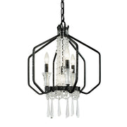 Barcelona 4-Light 18" Optic Crystal Pendant in Onyx