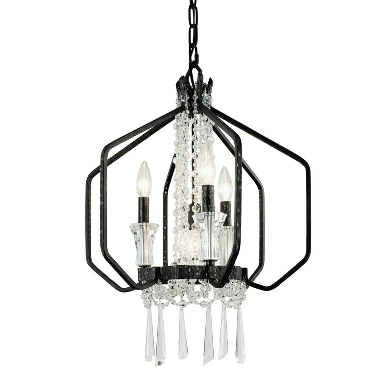 Barcelona 4-Light 18" Optic Crystal Pendant in Onyx