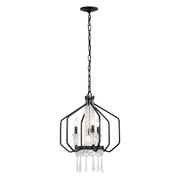 Barcelona 4-Light 18" Optic Crystal Pendant in Onyx