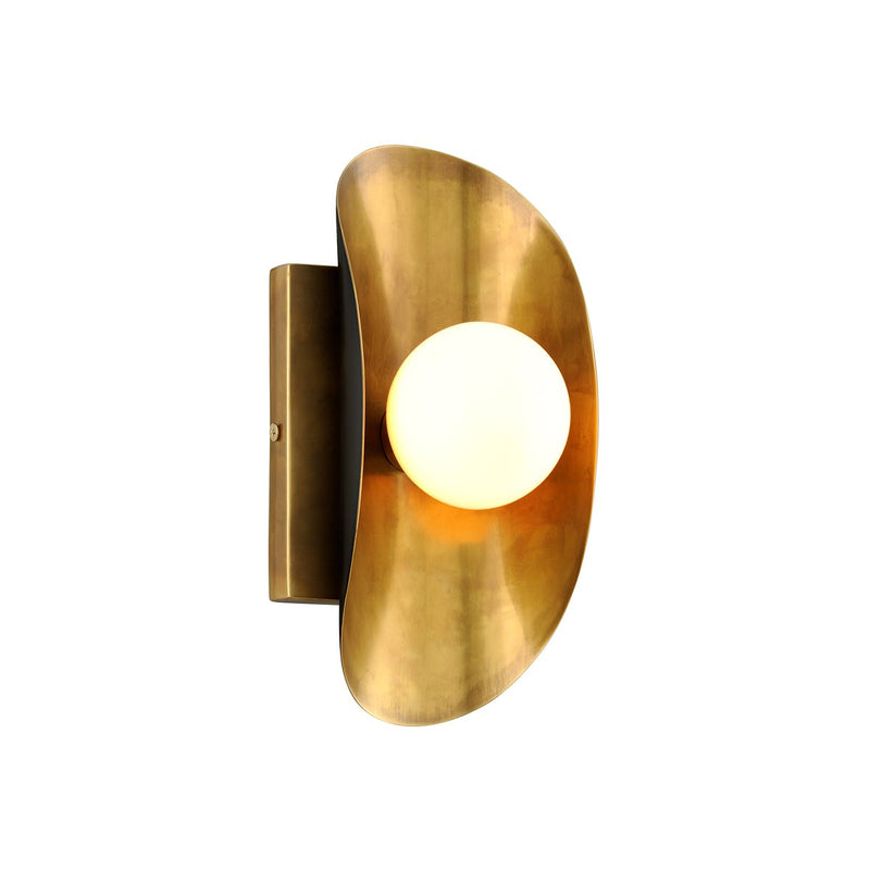 Hopper Wall Sconce in Vintage Brass