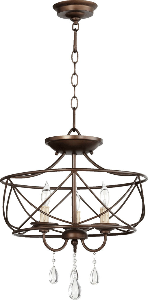 Cilia 16" 3 Light Semi-Flush Mount in Oiled Bronze