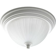 Melon Glass One Light Flush Mount in White