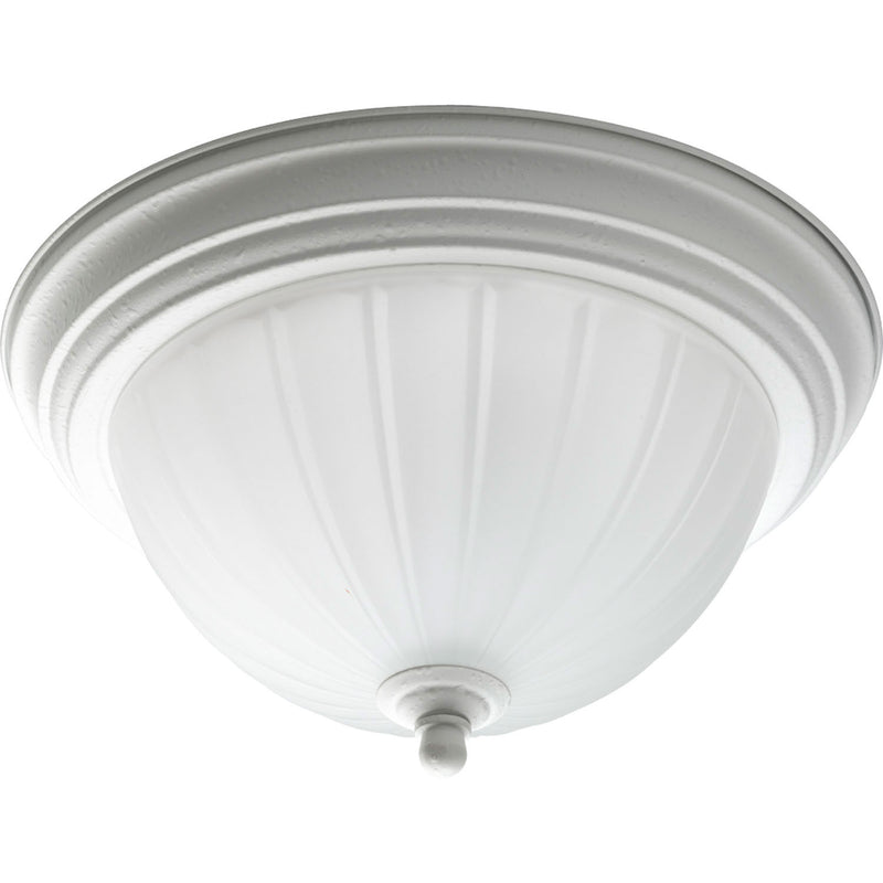 Melon Glass One Light Flush Mount in White