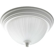Melon Glass Flush Mount in White