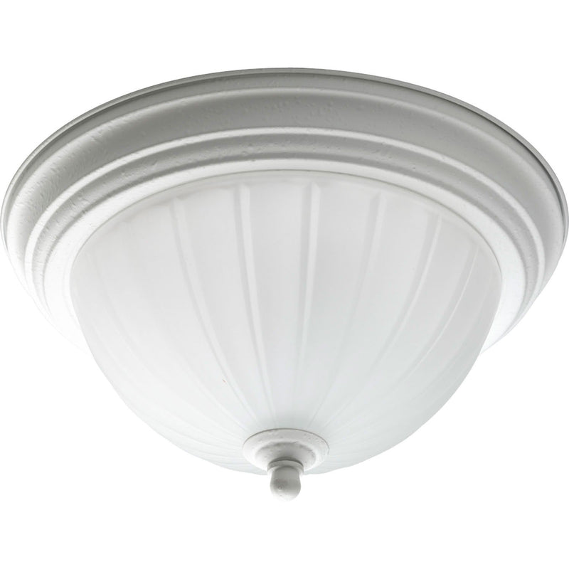 Melon Glass Flush Mount in White