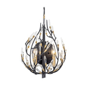 Bask 2-Light 19" Wall Sconce in Matte Black/French Gold