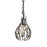 Bask 8" Mini Pendant in Matte Black/French Gold