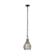 Bask 8" Mini Pendant in Matte Black/French Gold