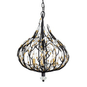 Bask 3-Light 18" Chandelier in Matte Black/French Gold