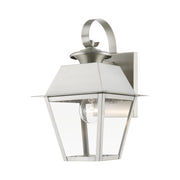 Wentworth Small Outdoor Wall Lantern in Brushed Nickel