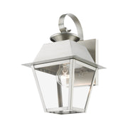 Wentworth Small Outdoor Wall Lantern in Brushed Nickel