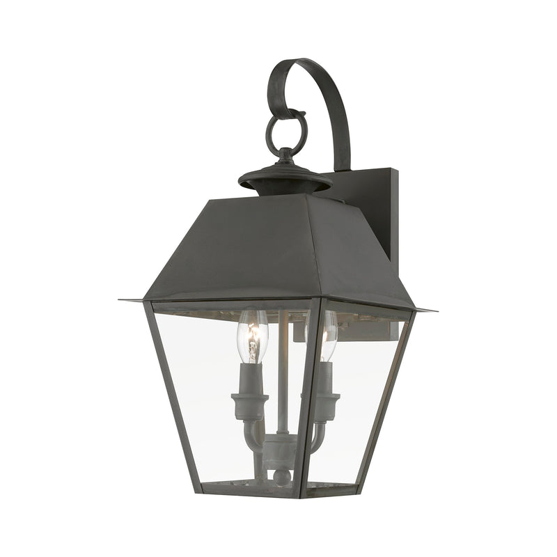 Wentworth 2-Light Medium Outdoor Wall Lantern in Charcoal