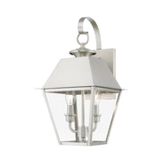 Wentworth 2-Light Medium Outdoor Wall Lantern in Brushed Nickel