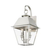 Wentworth 2-Light Medium Outdoor Wall Lantern in Brushed Nickel