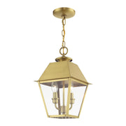 Wentworth 2-Light Medium Outdoor Pendant Lantern in Natural Brass