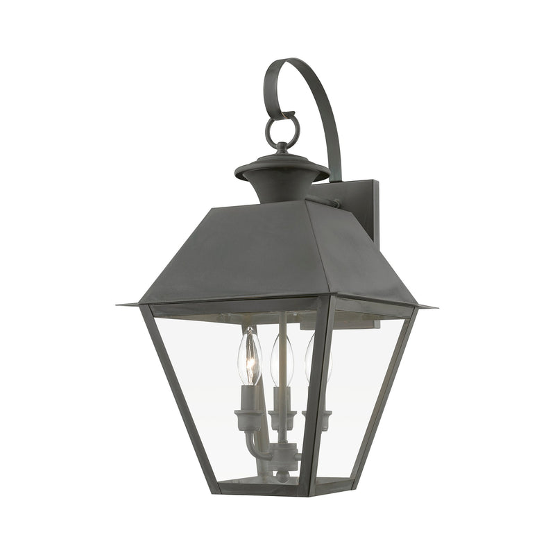 Wentworth 3-Light Large Outdoor Wall Lantern in Charcoal