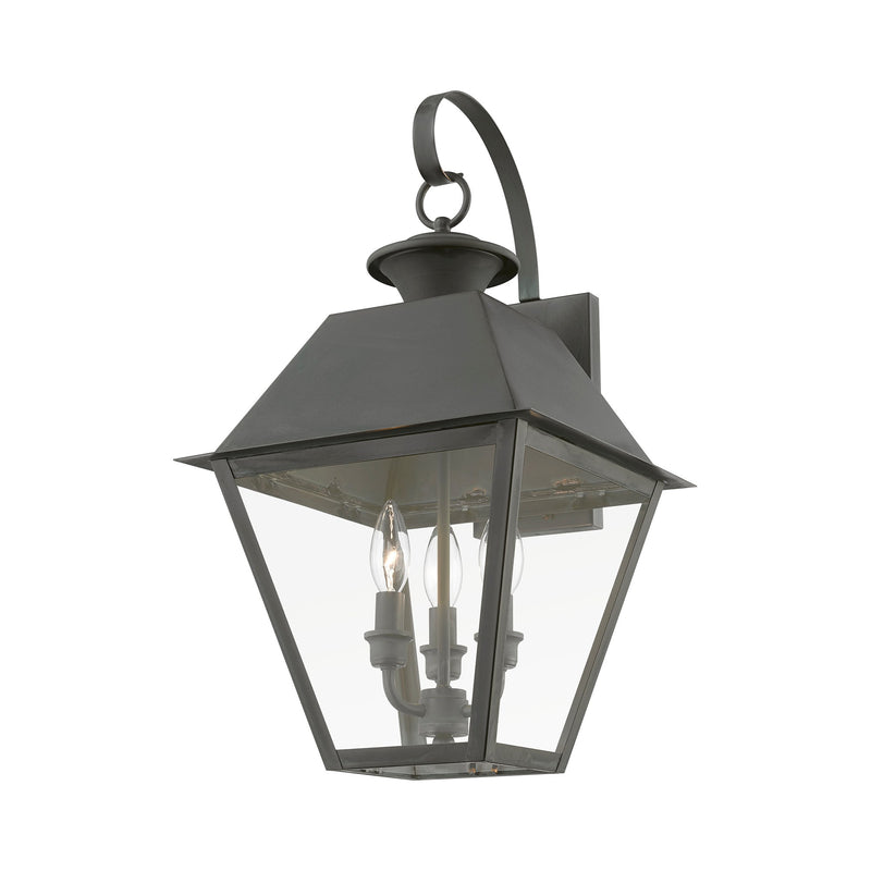 Wentworth 3-Light Large Outdoor Wall Lantern in Charcoal