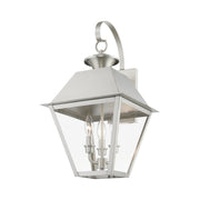 Wentworth 3-Light Large Outdoor Wall Lantern in Brushed Nickel
