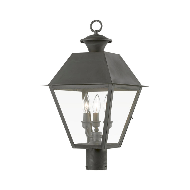 Wentworth 3-Light Large Outdoor Post Light in Charcoal