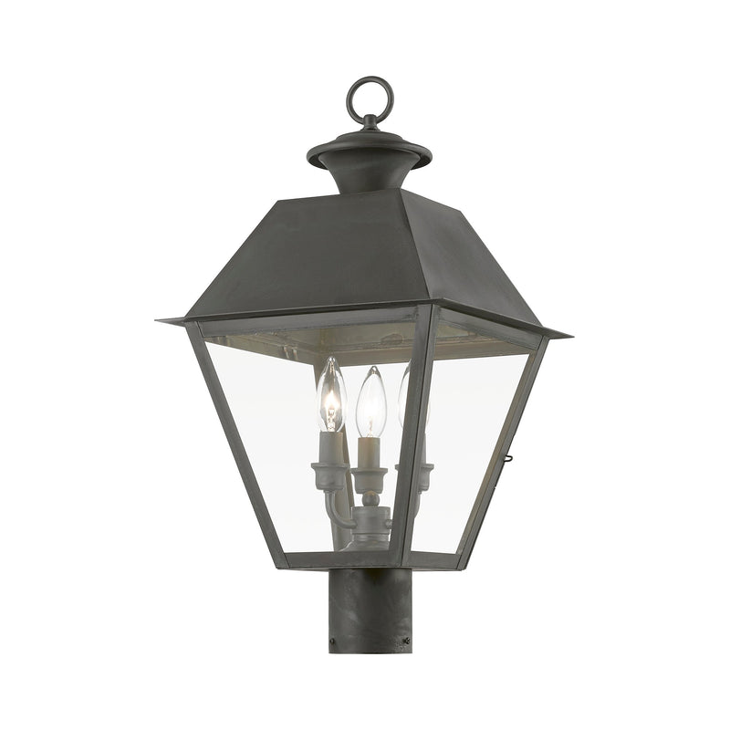Wentworth 3-Light Large Outdoor Post Light in Charcoal
